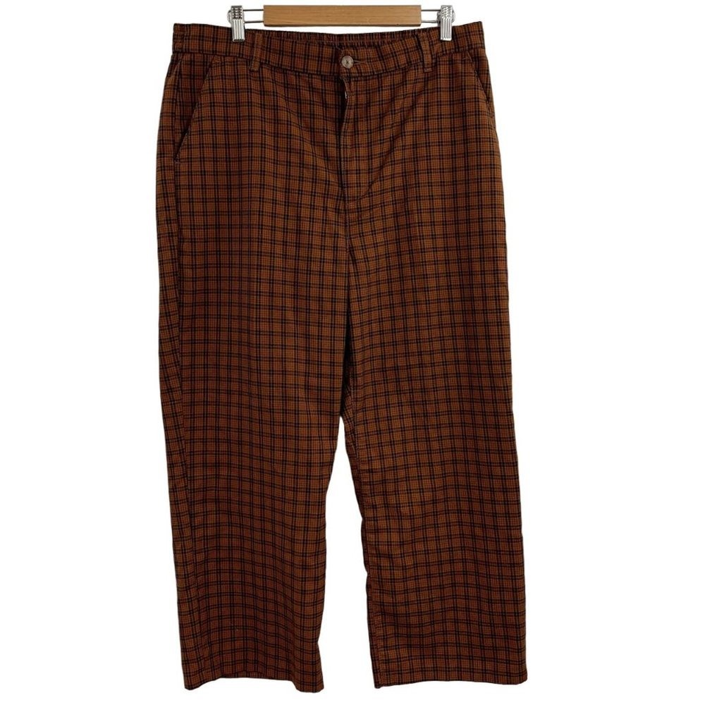 Levi Women's Math Club Elastic Plaid Pressed Pleat Ankle Pant Size XL